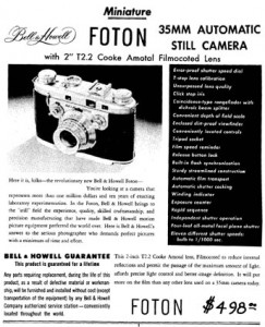 Blooms Camera Ad Circa 1950